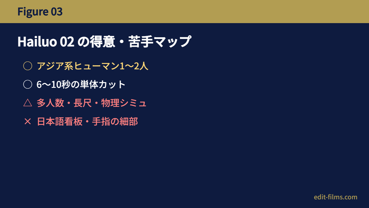 Hailuo 02 得意苦手マップ