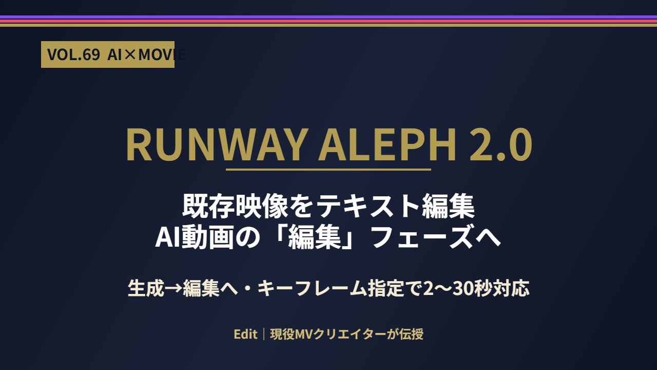 Runway Aleph 2.0 使い方