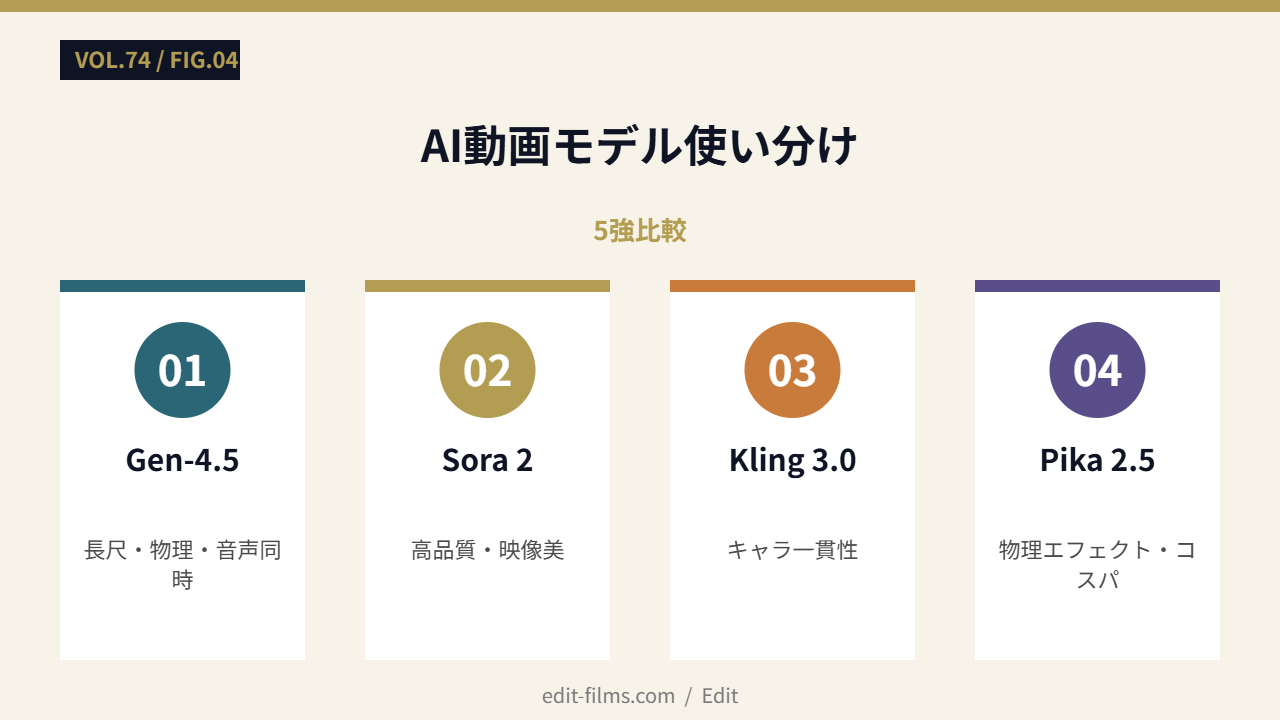 AI動画モデル使い分け
