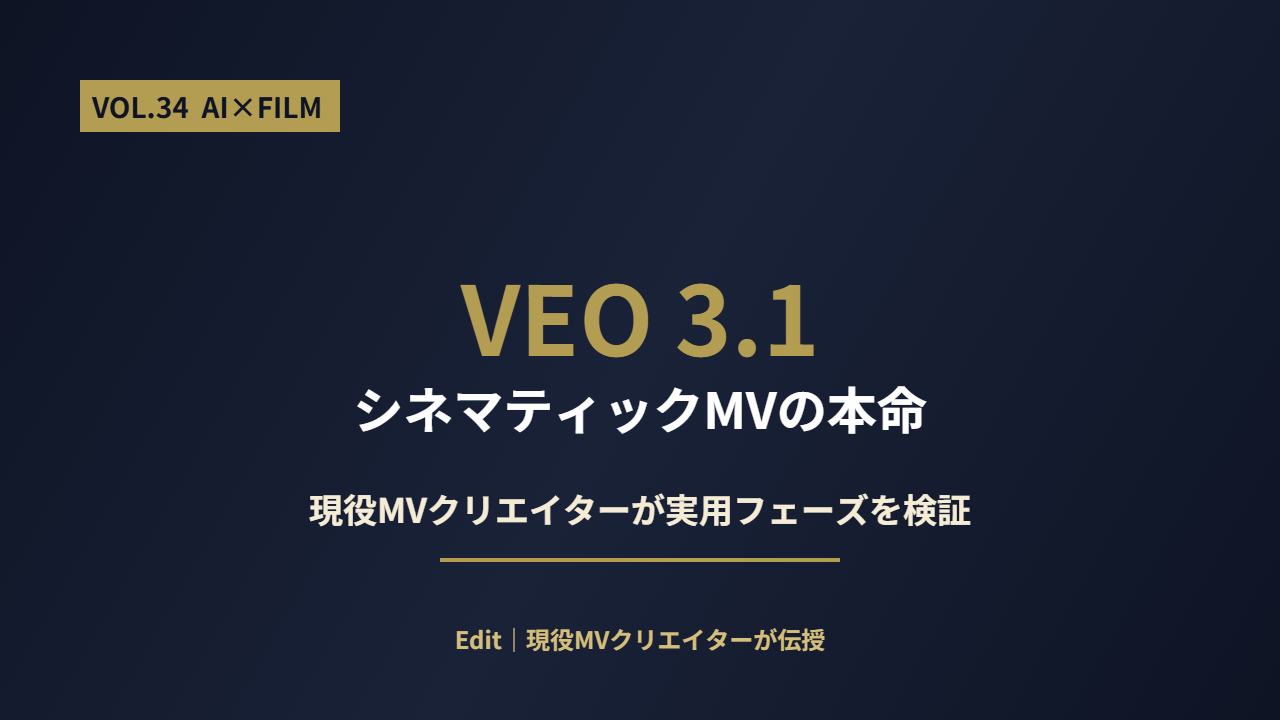 Veo 3.1でシネマティックMVを作る方法のアイキャッチ