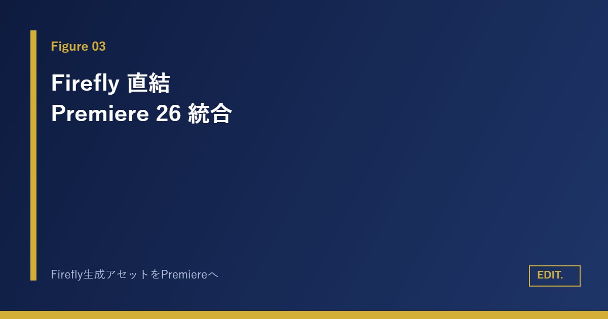 Premiere 26 Firefly 直結｜生成アセットを1クリックでPremiereプロジェクトへ