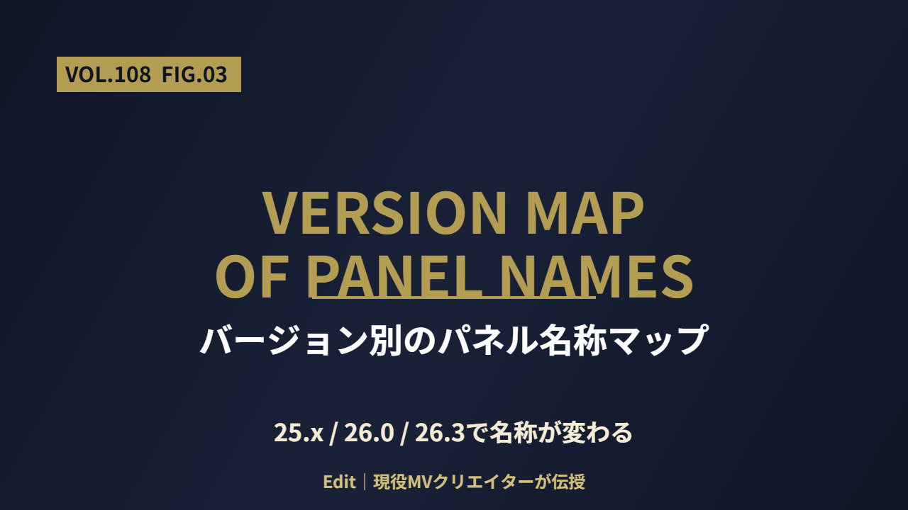 Premiere バージョン別のエッセンシャルグラフィックス名称マップ