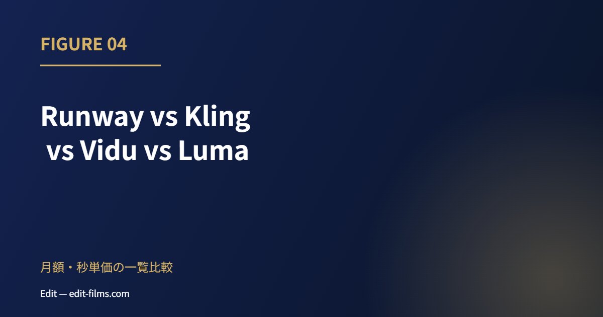 Runway 料金 Runway vs Kling vs Vidu vs Luma