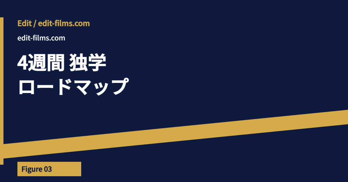 動画編集 独学 4週間ロードマップ（スクール不要ルート）の図解