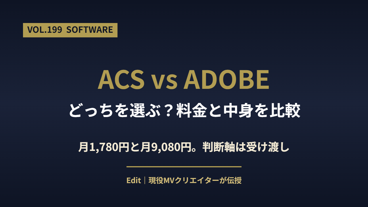 Apple Creator StudioとAdobe CCの料金と中身を比較した記事のアイキャッチ画像